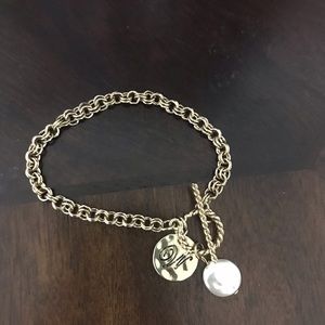 Gold “W” charm bracelet